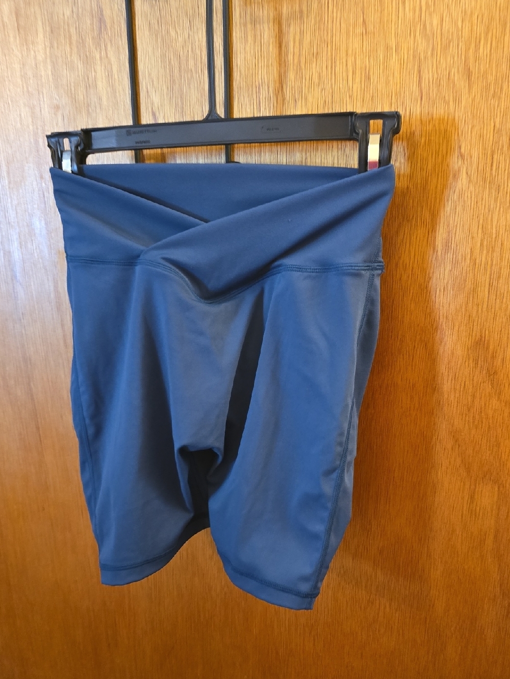 Women's High-Rise Navy Bike Shorts - Picture 2 of 7